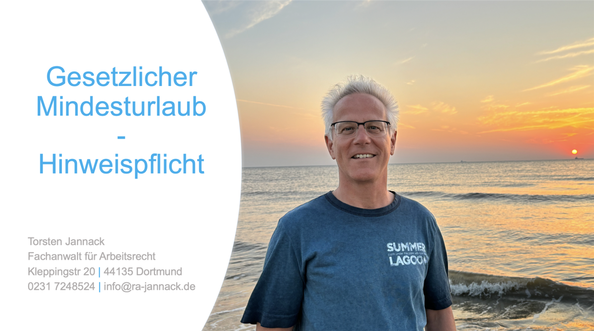 gesetzlicher Mindesturlaub - Hinweispflicht