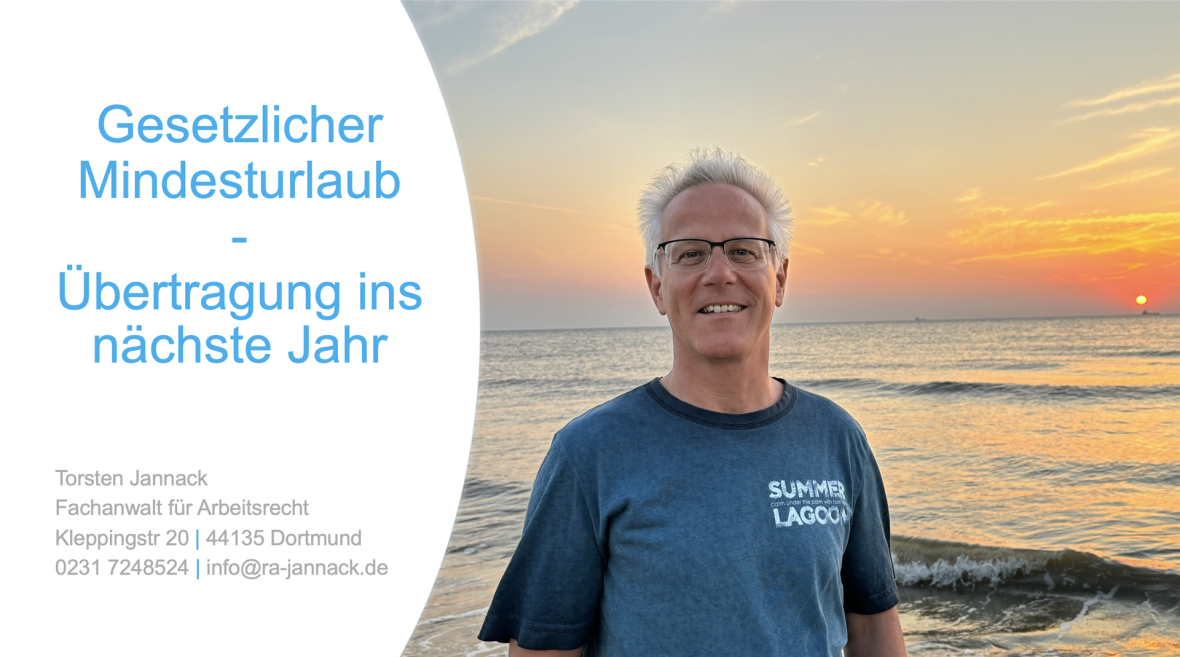 gesetzlicher Mindesturlaub - Übertragung ins nächste Jahr